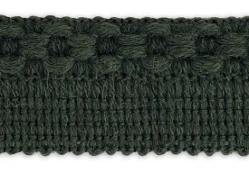 1 1/4" Forest Green Wool Gimp Trim (Made in France)