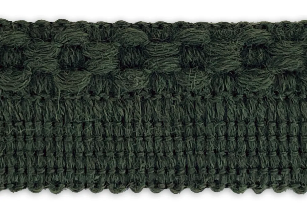 1 1/4" Forest Green Wool Gimp Trim (Made in France)