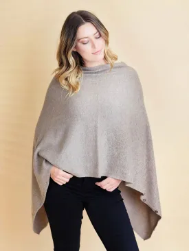 100% Mongolian Cashmere Button Poncho