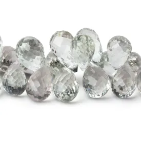 10x8-17x10mm Prasiolite Faceted Tear Drop Beads 8 inch 58 pieces AAA