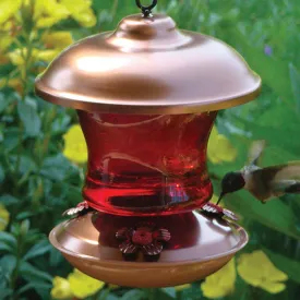 16 oz. Ruby Glass Hummingbird Feeder