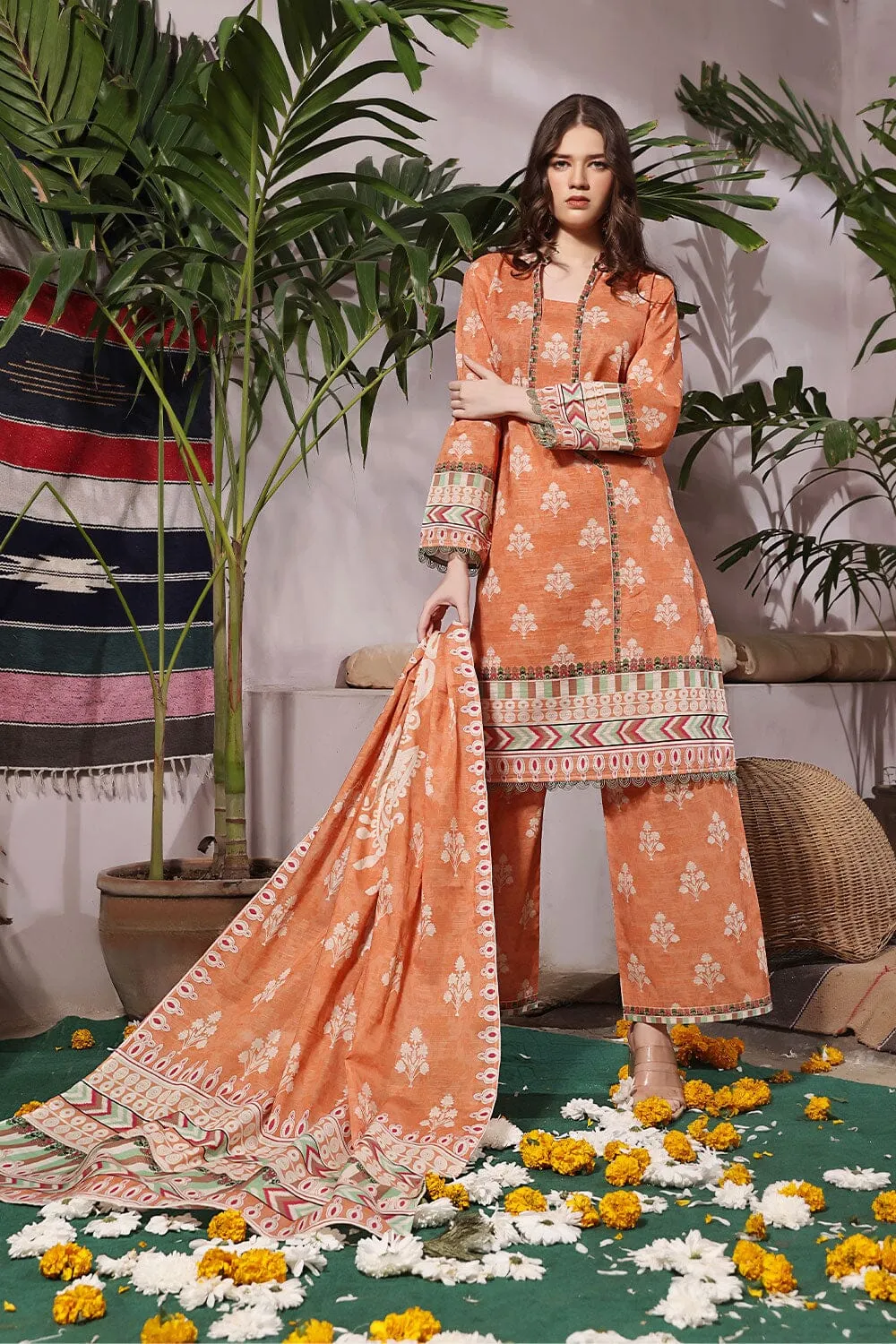 3PC Unstitched Khaddar Suit KKH-2249