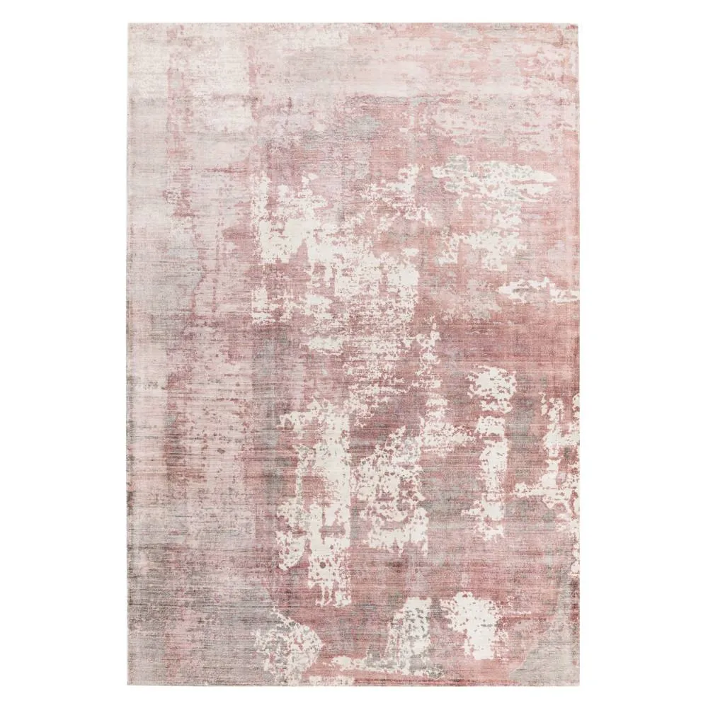 Abstract Screen Printed Hand Woven Rug - Blush