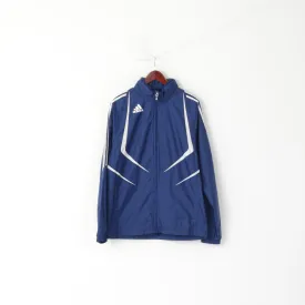 Adidas Men M 168 Jacket Navy Nylon Waterproof Nylon Full Zipper Hidden Hood Top