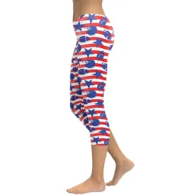 American Football Pattern Capris