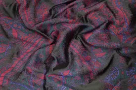 Black, Red, and Blue Embroidered Jacquard