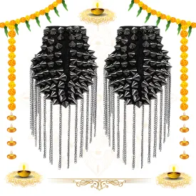 Black Spiked Shoulder Epaulettes