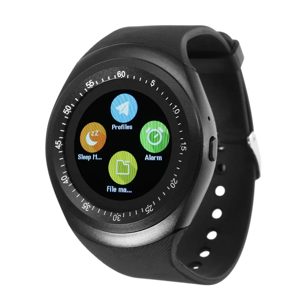 Bluetooth Sports Round Smart Watch Pedometer Health Monitor for iOS Android