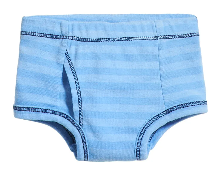 Boys Soft Stripe Brief | Bright Light Blue