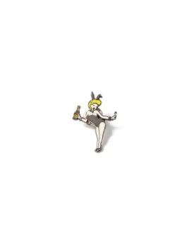 Bunny Girl Brass Pin - Black