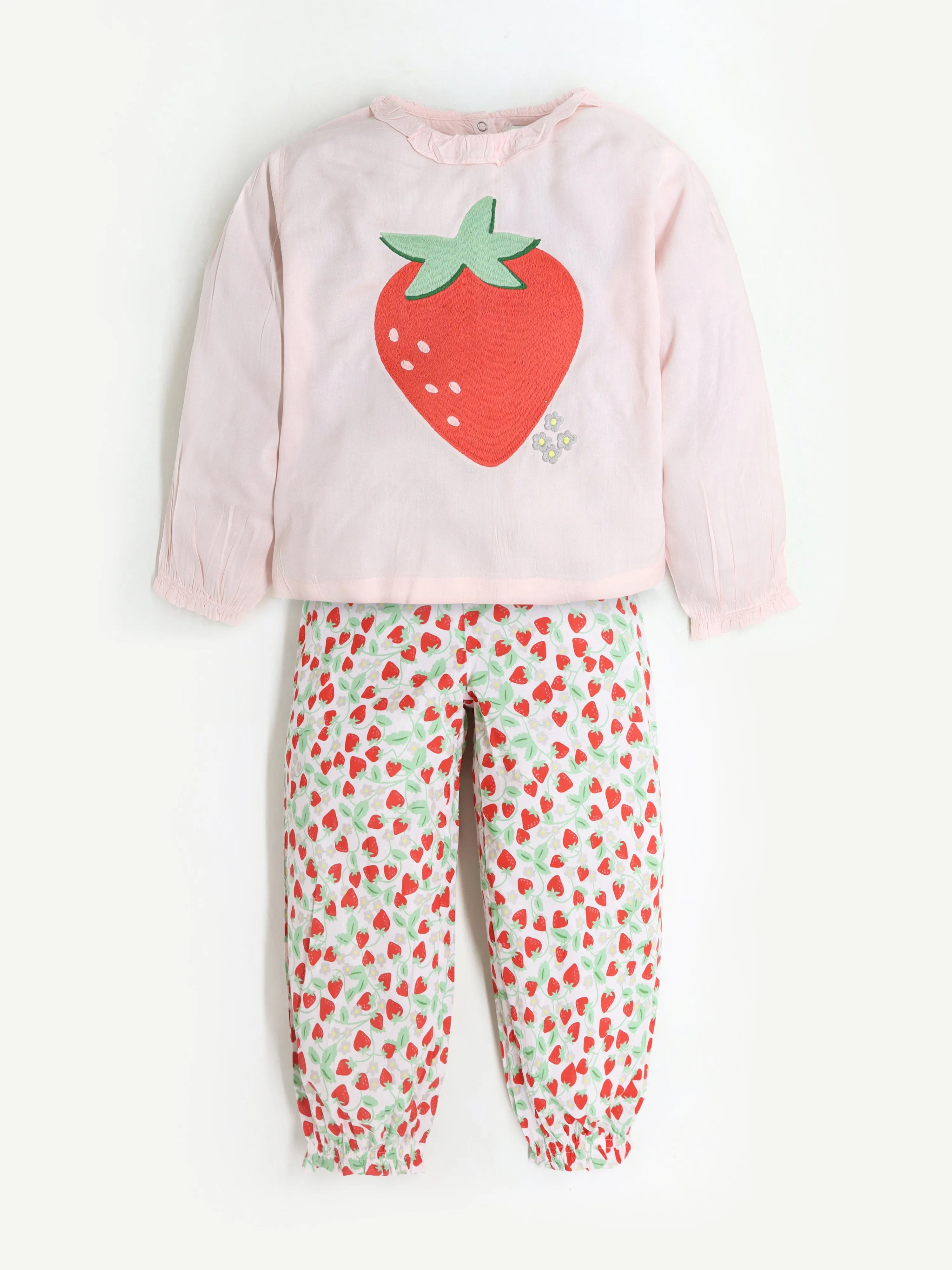 Cherry Crumble Girls Multicolour Printed Nightsuit