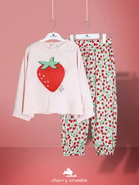 Cherry Crumble Girls Multicolour Printed Nightsuit