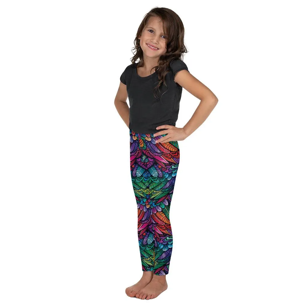 Colorful Feathers Kid's Leggings