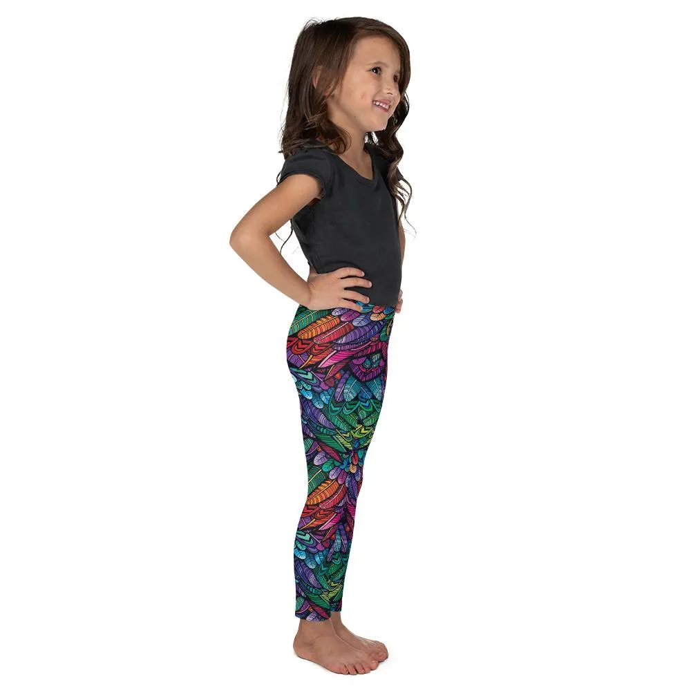 Colorful Feathers Kid's Leggings