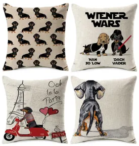 Dachshund Printed Cushion Case