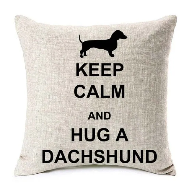 Dachshund Printed Cushion Case