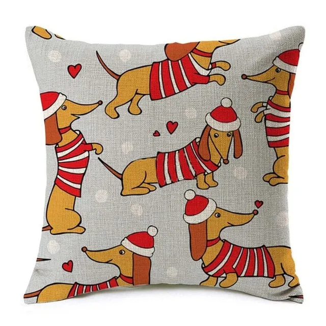 Dachshund Printed Cushion Case