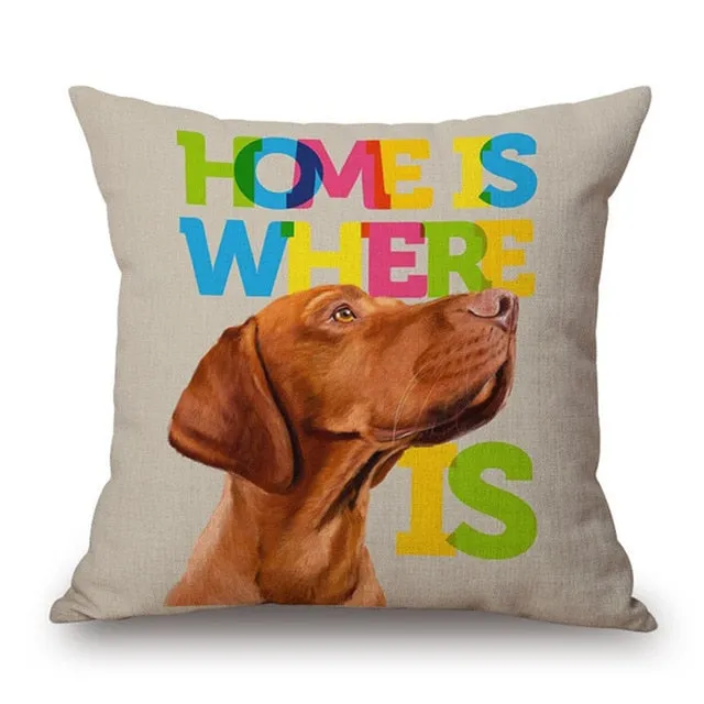 Dachshund Printed Cushion Case