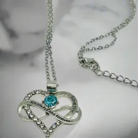 December Birthstone Blue Zircon/Topaz Necklace