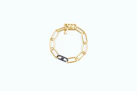 Electro Signature Chain Bracelet Gold Metal Gray