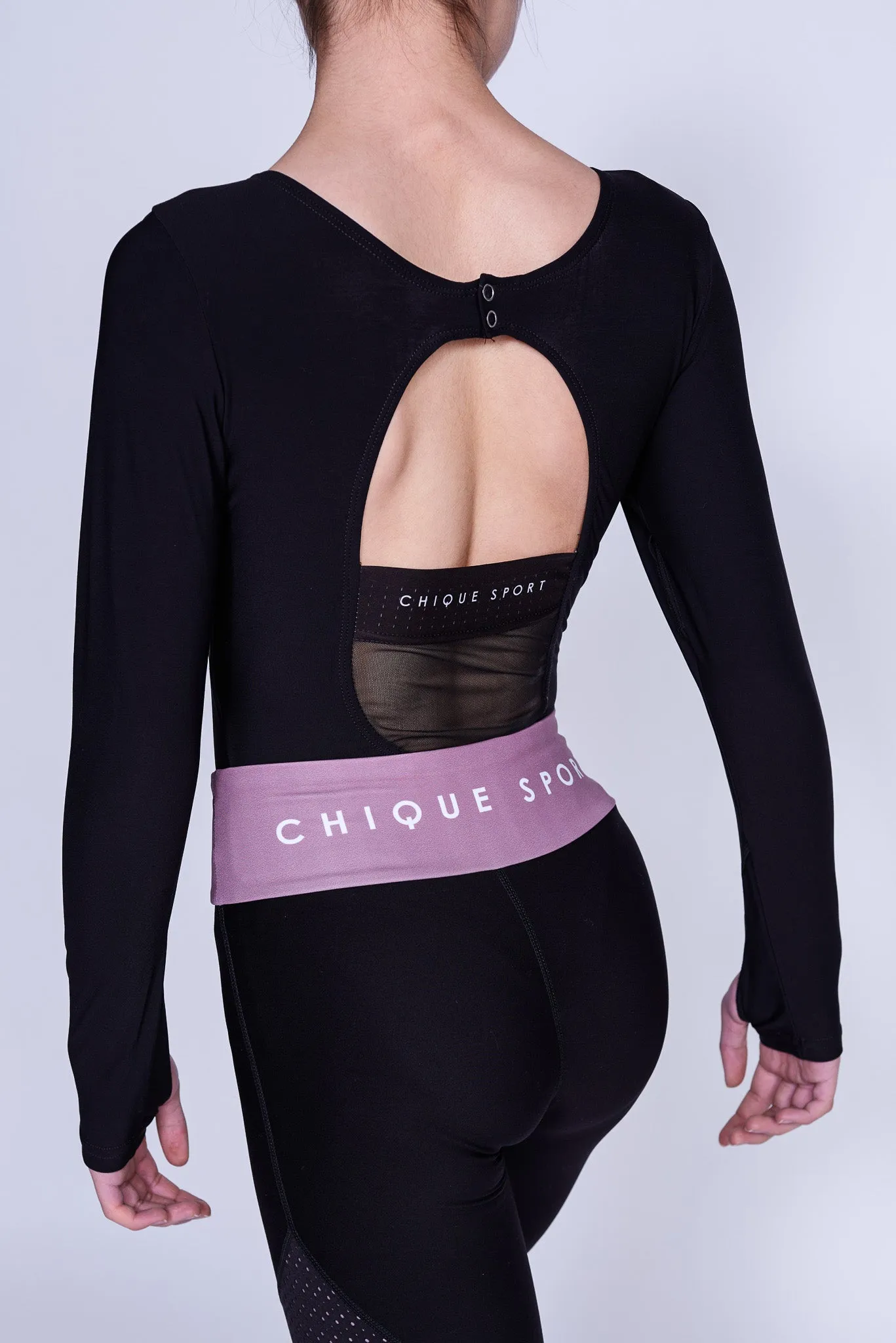 Empower Long-Sleeve Leotard in Black