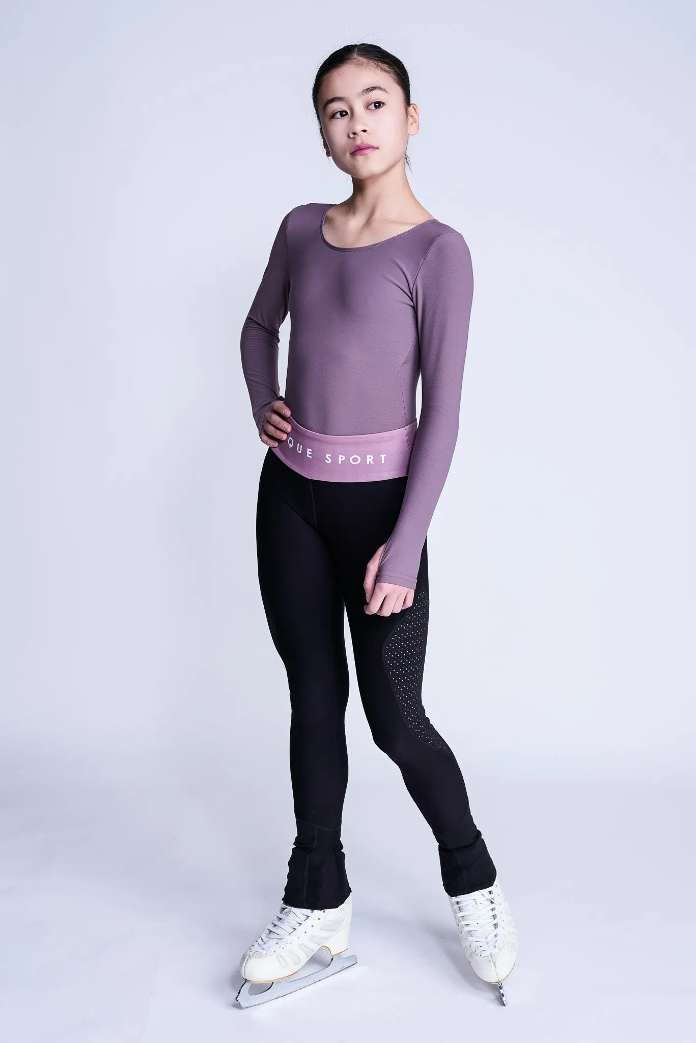 Empower Long-Sleeve Leotard in Mink