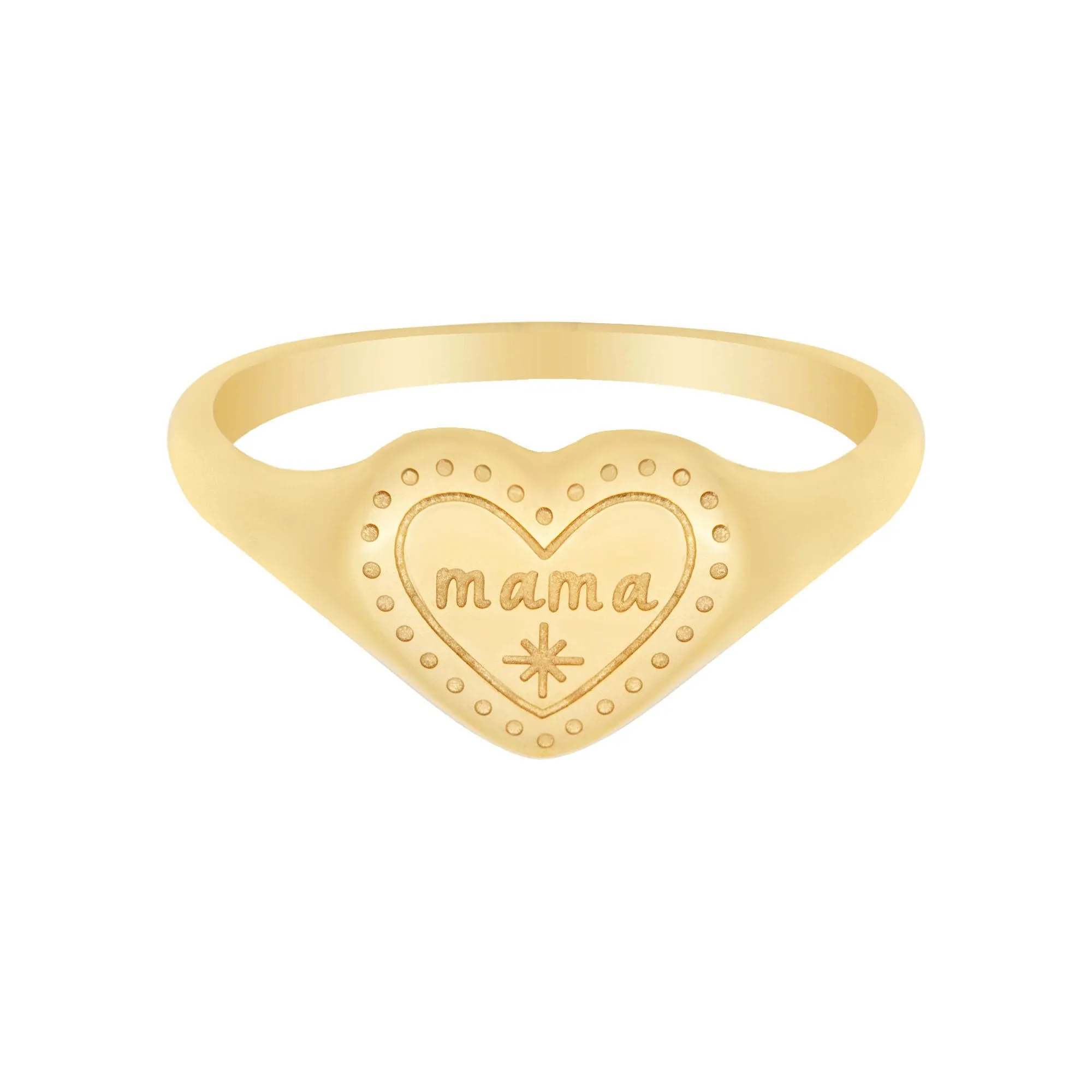 Engraved Heart Mama Ring