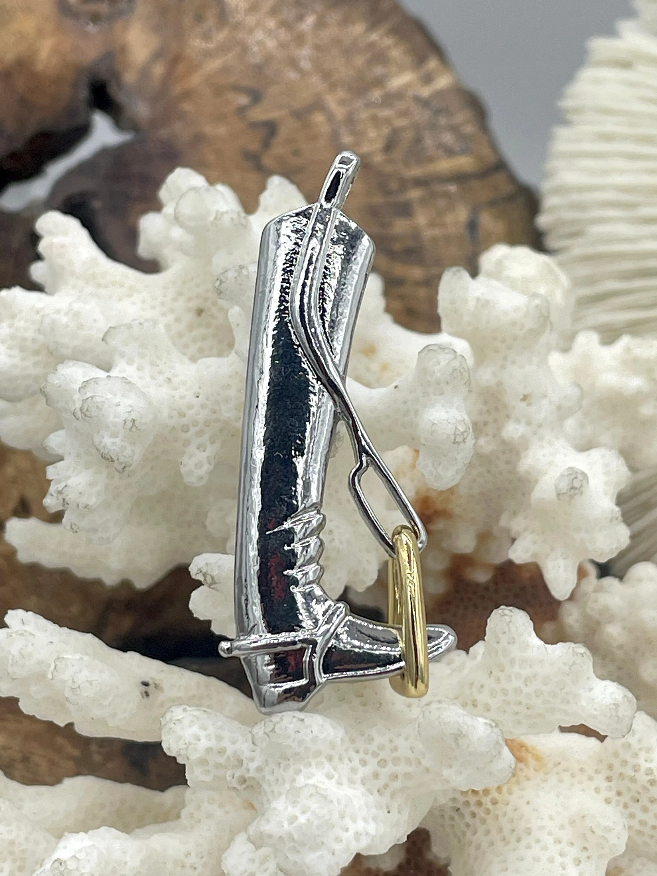 Equestrian Boot and Stirrup Pendant High Quality Equestrian Pendant, Zinc Alloy Boot Charm, Equestrian Horse Jewelry, 3 Styles, Fast Ship.