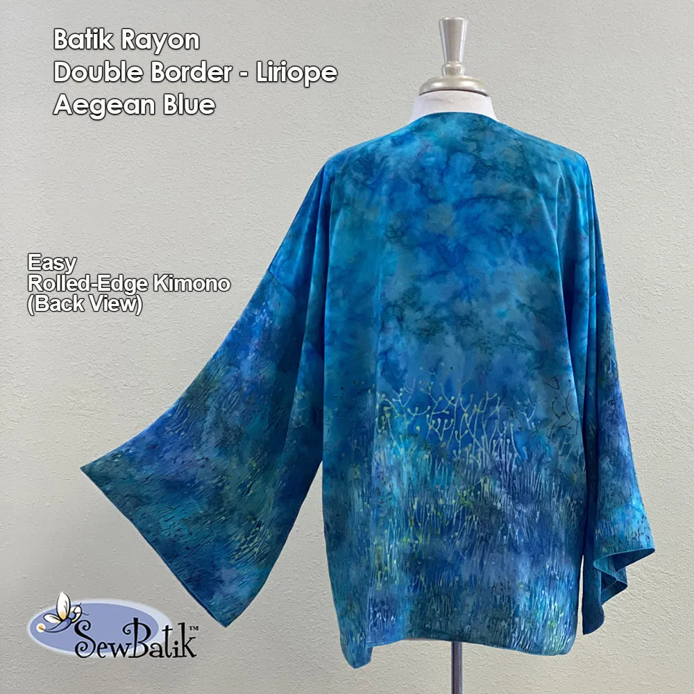 Fashion Duo - Easy Rolled Edge Kimono - Double Border Liriope