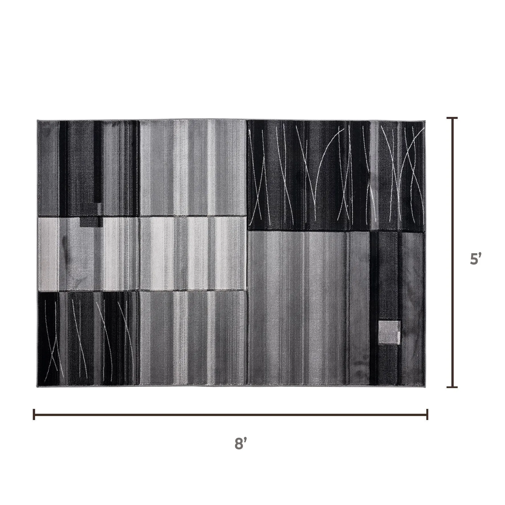 Geometric Modern Black Abstract Rug