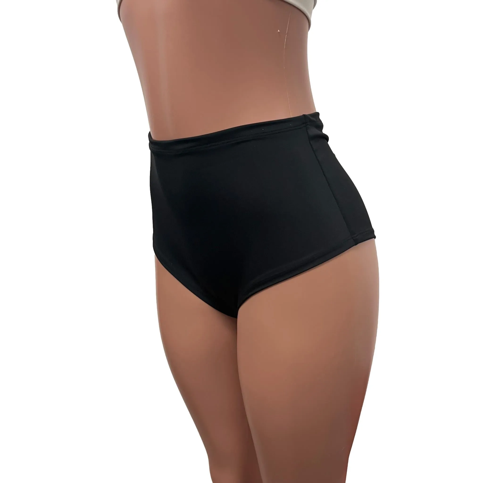 High Waist Scrunch Bikini Hot Pants - Matte Spandex - Several Color Options