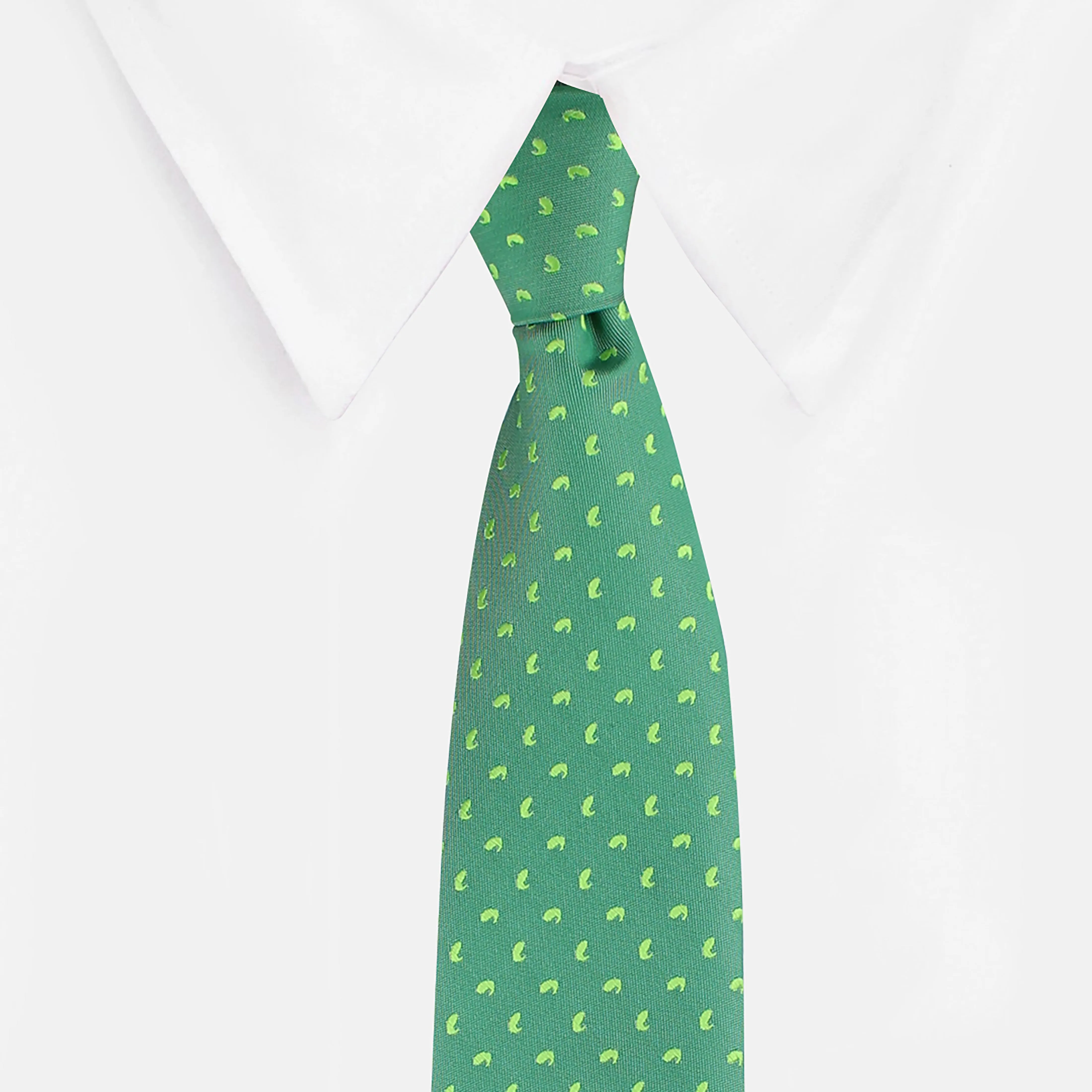 Kovove The Astro Mini Paisley Green Necktie For Men