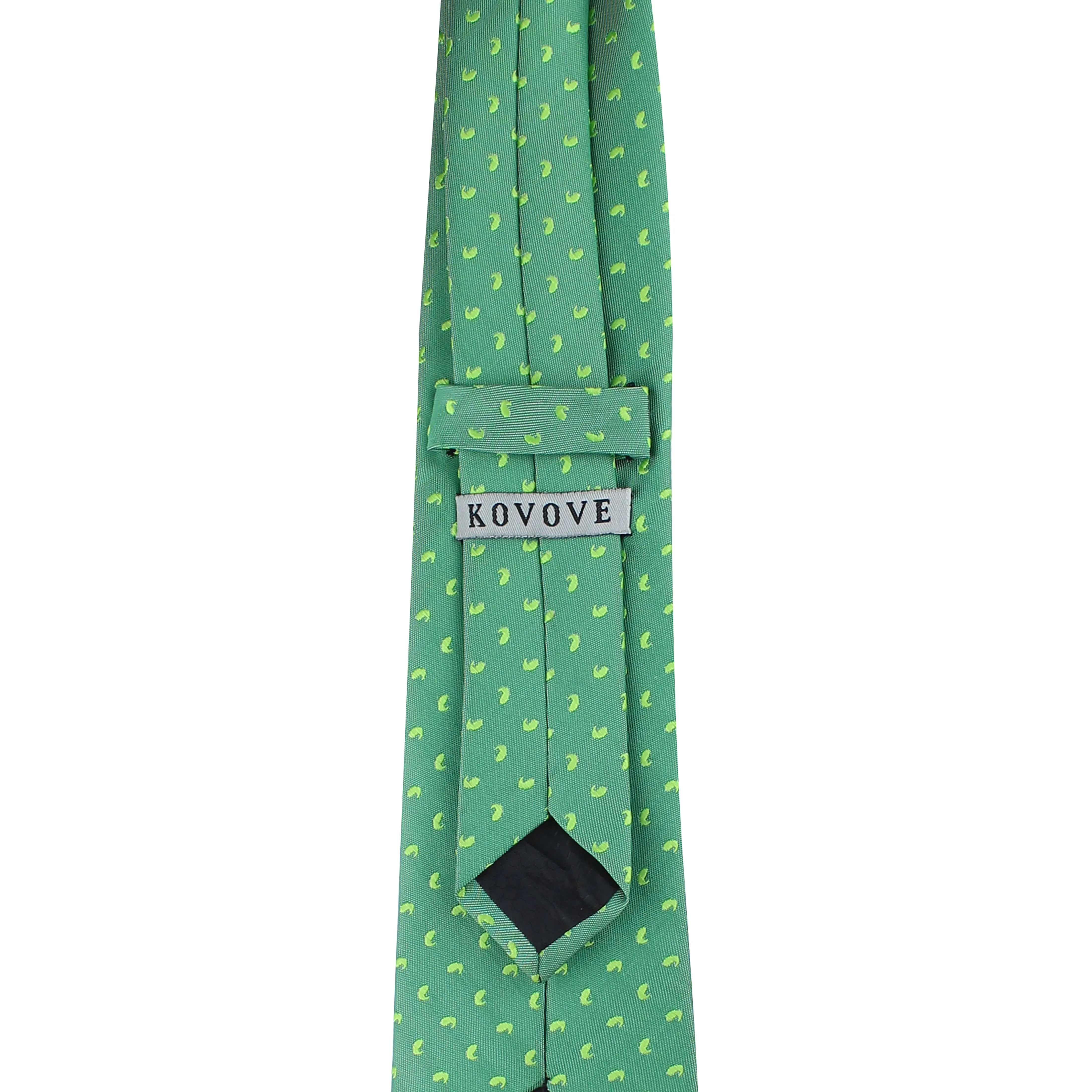 Kovove The Astro Mini Paisley Green Necktie For Men