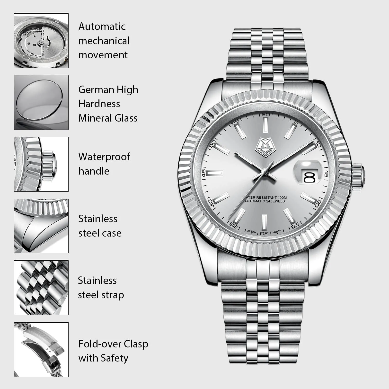 Mechanical Watch | Solid Steel | 8391M