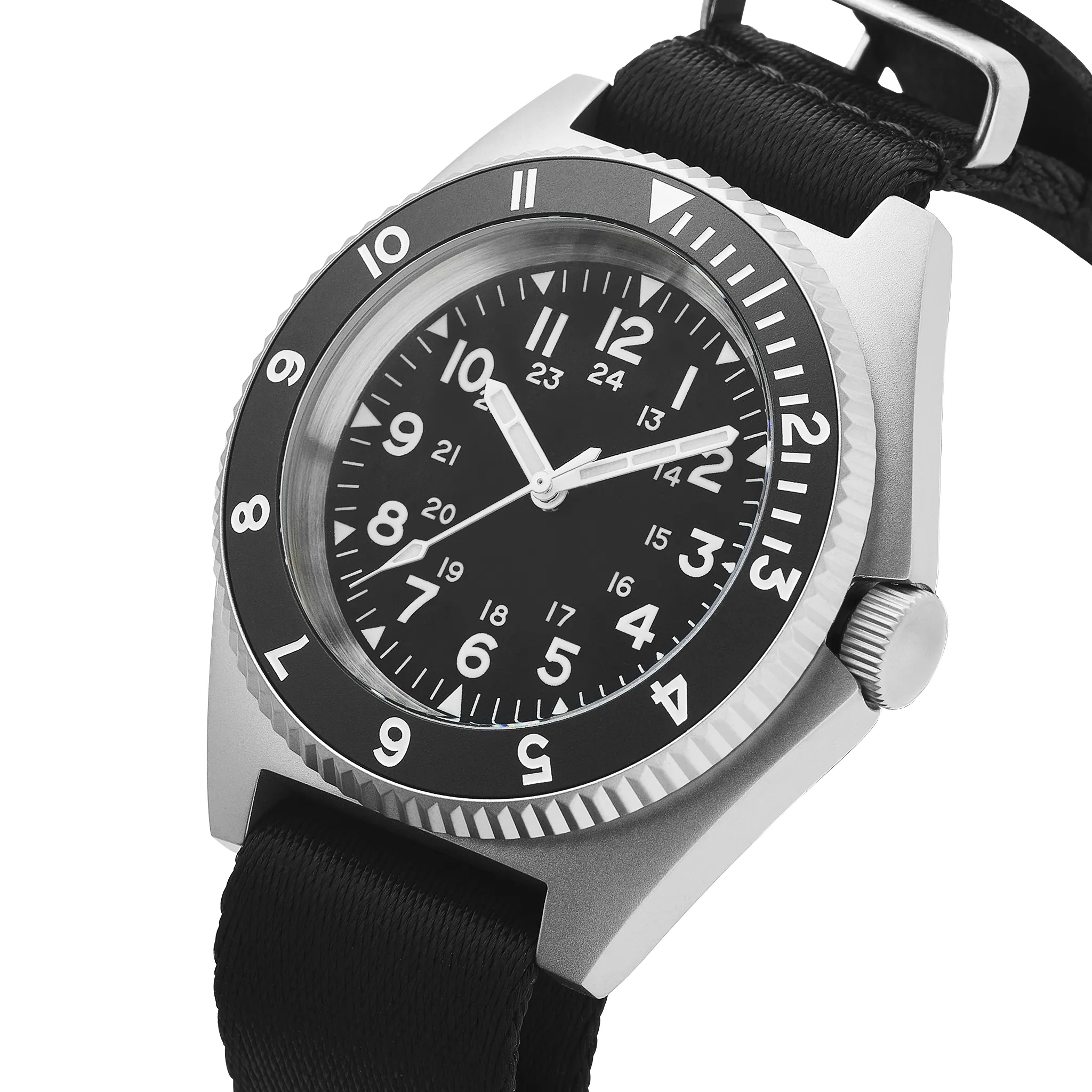 NMK20 Automatic Field Watch: Milspec Type II Sandblasted