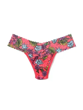 Petite Size Printed Signature Lace Thong Wonderland Blooms Sale