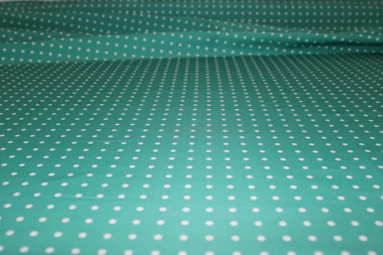 Polka Dot Raincoating - Leprechaun/White