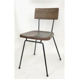 Rex Vintage Oak Walnut Finish Restaurant Chair