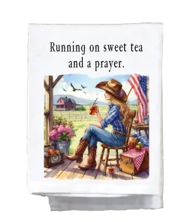 Sassy Country Girl, Dish Towel, Running on sweet tea