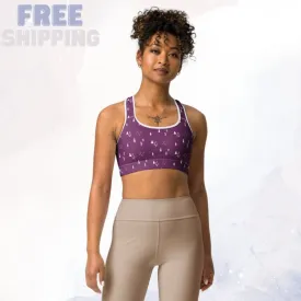 Scandinavian Forest Purple Sports Bra