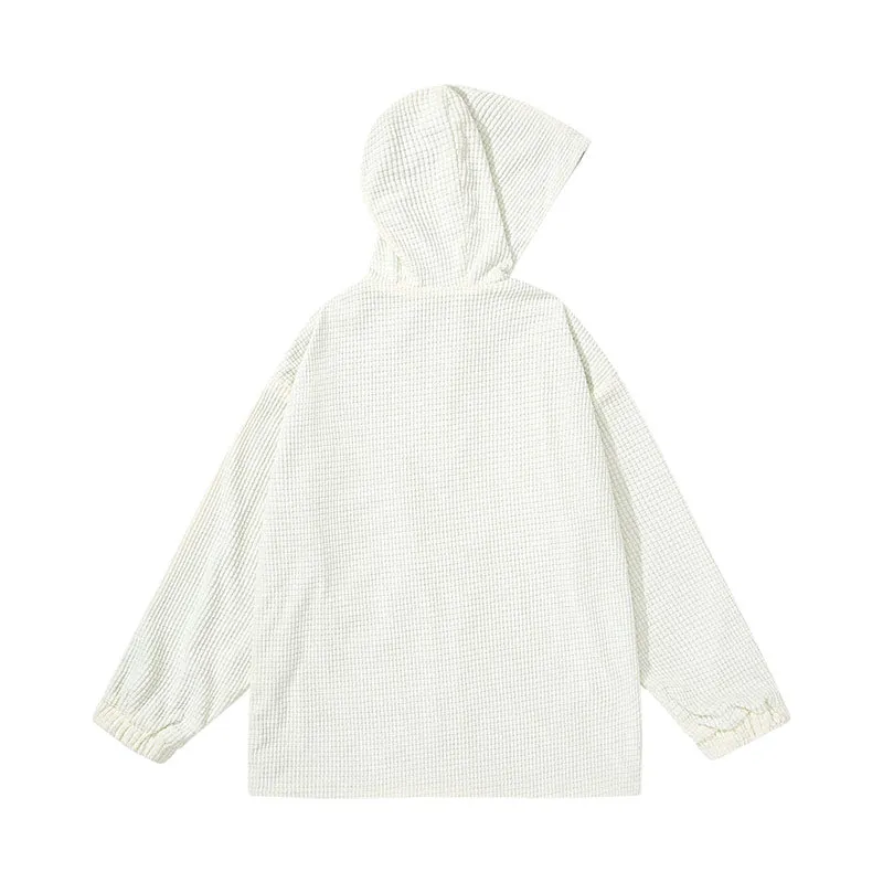 Simple style TV machine embroidered corduroy corduroy hooded jacket