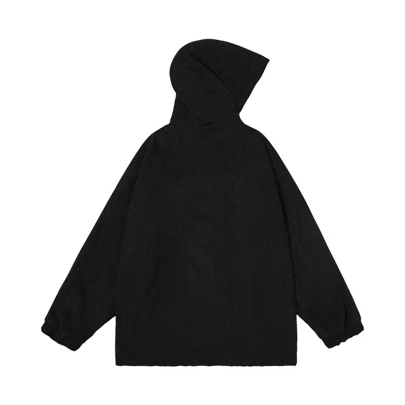 Simple style TV machine embroidered corduroy corduroy hooded jacket