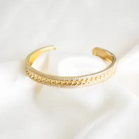 Studded Link Thin Cuff Bangle