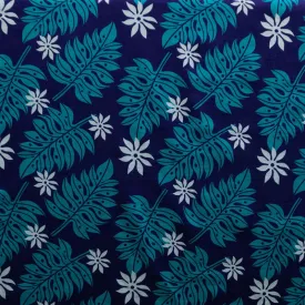 Tiare & Split Leaf Fabric | Cotton Light Barkcloth