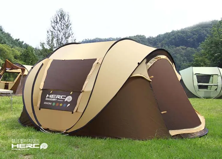 Ultralarge Automatic Windproof Pop Up Fast Opening Camping Tent Large Gazebo Beach 3-4 People Tent