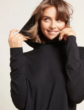 Women's Long Sleeve Hooded T-Shirt - Black